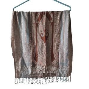 Womens Collection 18 tan brown head scarf wrap‎ 100% Viscose 81 inches long